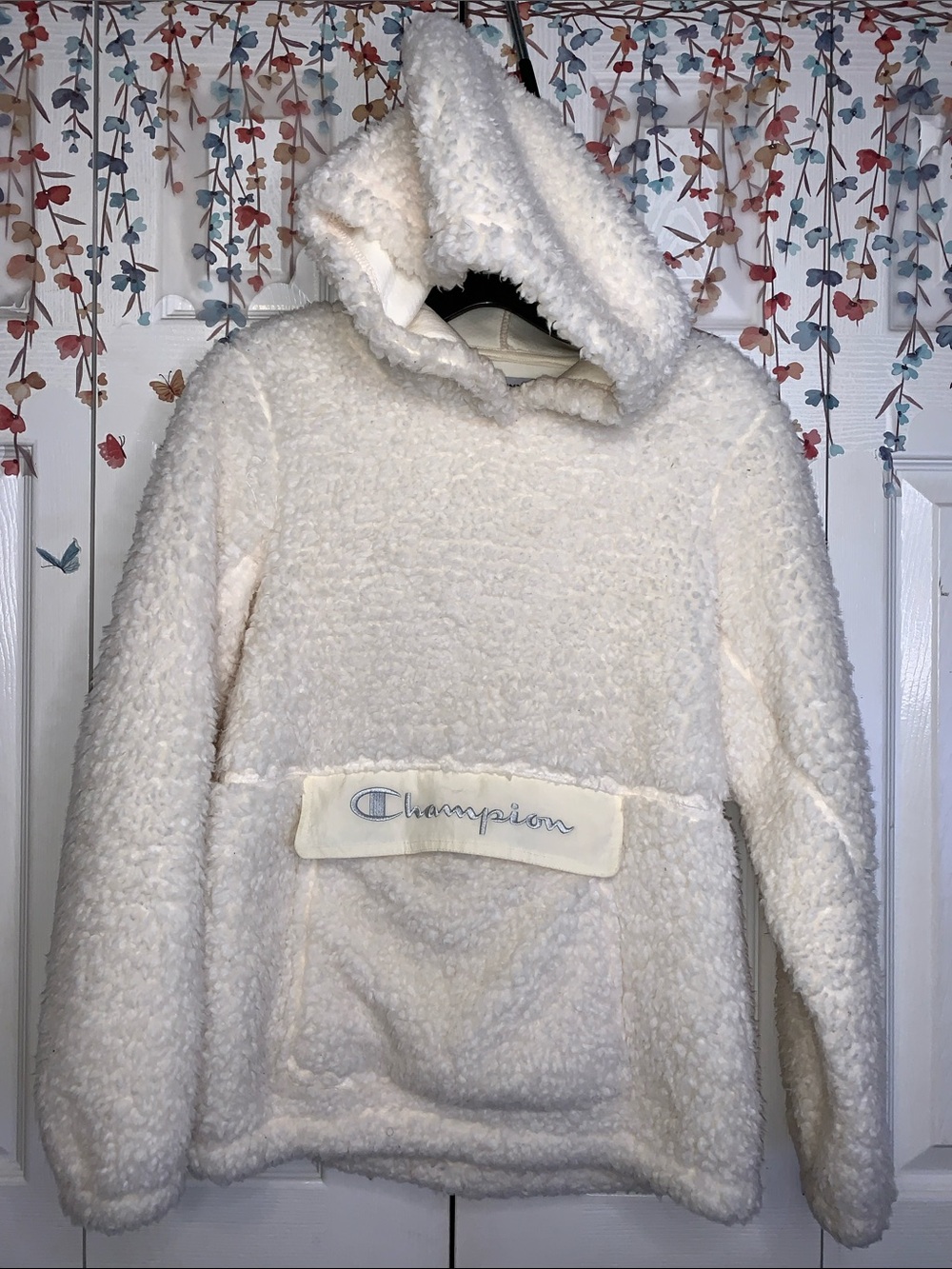 Champion Cream Sherpa Hoodie Pullover